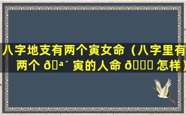 八字地支有两个寅女命（八字里有两个 🪴 寅的人命 🐝 怎样）